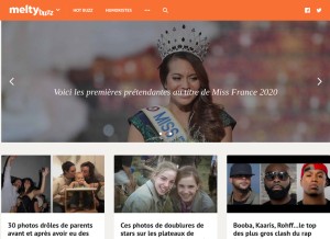 How meltybuzz.fr looks like on a tablet such as an iPad.