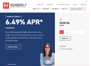 How members1st.org looks like on a tablet such as an iPad.
