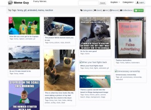 How memeguy.com looks like on a tablet such as an iPad.