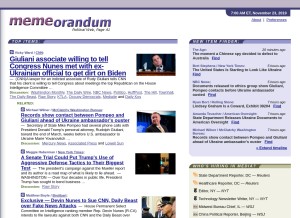 How memeorandum.com looks like on a tablet such as an iPad.