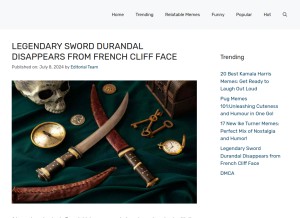 How memevilla.com looks like on a tablet such as an iPad.