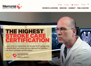 How memorialmedical.com looks like on a tablet such as an iPad.