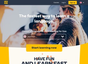 How memrise.com looks like on a tablet such as an iPad.