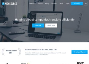 How memsource.com looks like on a tablet such as an iPad.