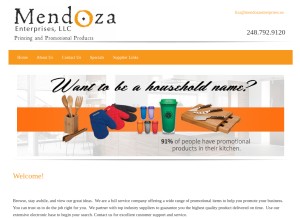 How mendozaenterprises.us looks like on a tablet such as an iPad.