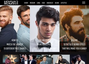 How menshaircuts.com looks like on a tablet such as an iPad.