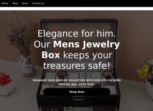 How mensjewelrybox.store looks like on a tablet such as an iPad.