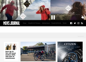 How mensjournal.com looks like on a tablet such as an iPad.
