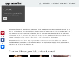 How menstattooideas.net looks like on a tablet such as an iPad.