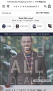 How menswearhouse.com looks like on a mobile device such as an iPhone.