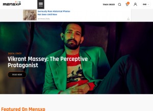 How mensxp.com looks like on a tablet such as an iPad.