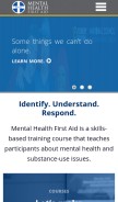 How mentalhealthfirstaid.org looks like on a mobile device such as an iPhone.