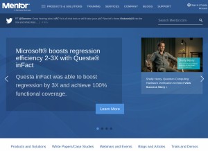 How mentor.com looks like on a tablet such as an iPad.