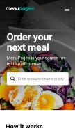 How menupages.com looks like on a mobile device such as an iPhone.