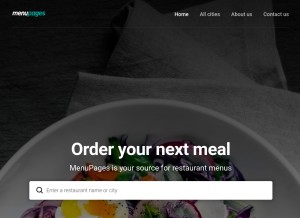 How menupages.com looks like on a tablet such as an iPad.