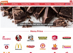 How menuwithprice.com looks like on a tablet such as an iPad.