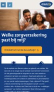 How menzis.nl looks like on a mobile device such as an iPhone.