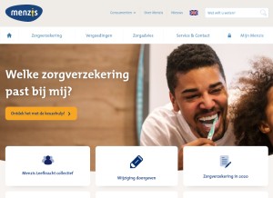 How menzis.nl looks like on a tablet such as an iPad.