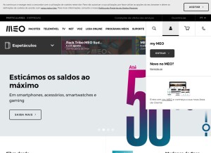 How meo.pt looks like on a tablet such as an iPad.