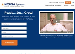 How mequoda.com looks like on a tablet such as an iPad.