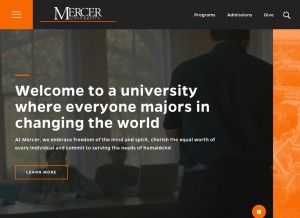 How mercer.edu looks like on a tablet such as an iPad.