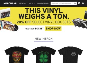 How merchbar.com looks like on a tablet such as an iPad.