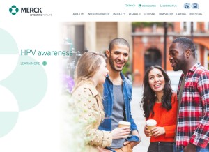 How merck.com looks like on a tablet such as an iPad.