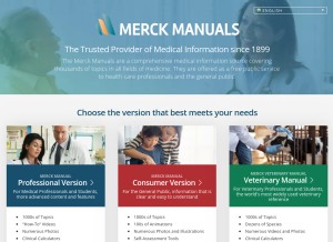 How merckmanuals.com looks like on a tablet such as an iPad.