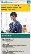How merckvaccines.com looks like on a mobile device such as an iPhone.