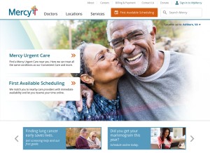 How mercy.net looks like on a tablet such as an iPad.