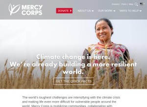 How mercycorps.org looks like on a tablet such as an iPad.