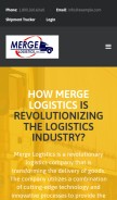 How mergelogistics.us looks like on a mobile device such as an iPhone.