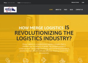 How mergelogistics.us looks like on a tablet such as an iPad.