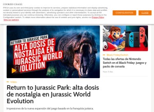 How meristation.com looks like on a tablet such as an iPad.