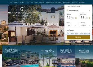 How meritagecollection.com looks like on a tablet such as an iPad.