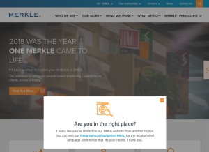 How merkleinc.com looks like on a tablet such as an iPad.