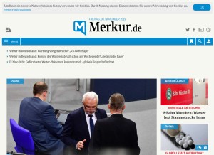 How merkur.de looks like on a tablet such as an iPad.