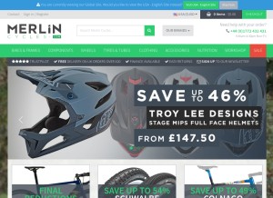 How merlincycles.com looks like on a tablet such as an iPad.
