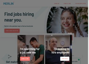 How merlinjobs.com looks like on a tablet such as an iPad.