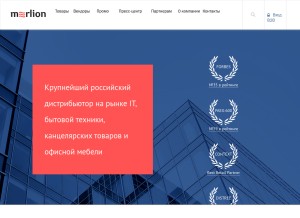How merlion.ru looks like on a tablet such as an iPad.