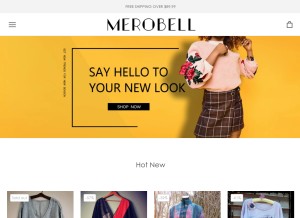 How merobell.com looks like on a tablet such as an iPad.