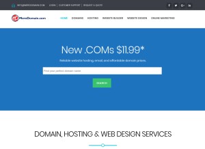 How merodomain.com looks like on a tablet such as an iPad.