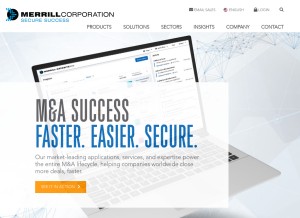 How merrillcorp.com looks like on a tablet such as an iPad.