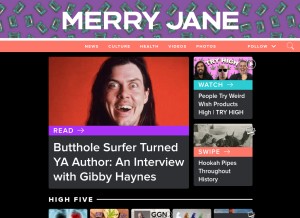 How merryjane.com looks like on a tablet such as an iPad.