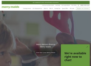 How merrymaids.com looks like on a tablet such as an iPad.