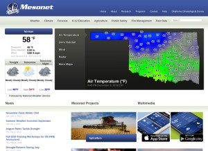 How mesonet.org looks like on a tablet such as an iPad.