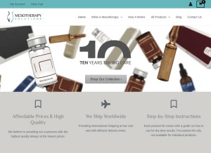 How mesotherapy-solutions.com looks like on a tablet such as an iPad.