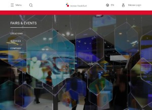 How messefrankfurt.com looks like on a tablet such as an iPad.