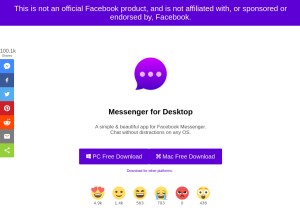 How messengerfordesktop.com looks like on a tablet such as an iPad.
