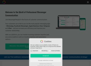 How messengerpeople.com looks like on a tablet such as an iPad.